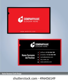 Modern creative and clean business card Design template. Black and Red template