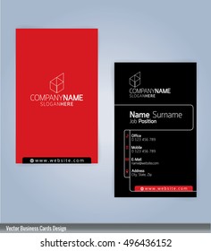 Modern creative and clean business card Design template. Black and Red template