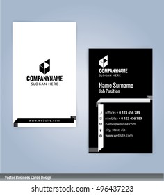 Modern creative and clean business card Design template. Black and white template
