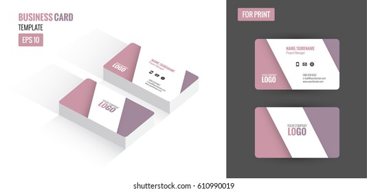 Modern creative and clean business card. Flat design template and mock up. vector illustration