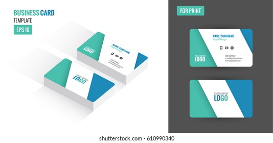 Modern creative and clean business card. Flat design template and mock up. vector illustration