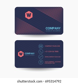 Modern Creative and Clean Business Card Template on gray background. Vector illustration eps 10.