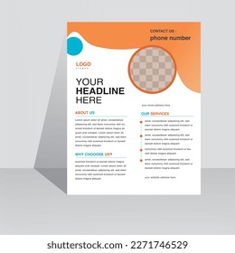 plantilla moderna de diseño de volante de negocios limpio y creativo para el crecimiento de la promoción de empresas de publicidad. ilustración de diseño de volante corporativo plano abstracto de gradiente de color anaranjado. a4 medio gratis único .