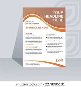 plantilla moderna de diseño de volante de negocios limpio y creativo para el crecimiento de la promoción de empresas de publicidad. ilustración de diseño de volante corporativo plano abstracto de gradiente de color anaranjado. medio gratis