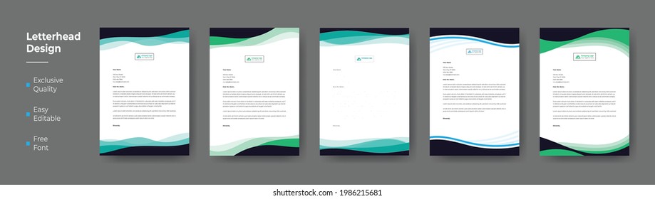 Modern Creative And Clean business style letterhead bundle corporate project design. set to print with vector And illustration. corporate letterhead bundle. corporate letterhead set.