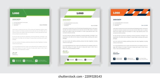 Modern Creative And Clean business style corporate letterhead design template