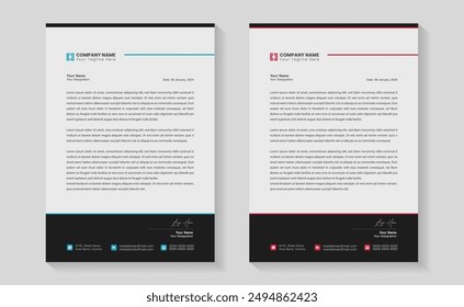 Modern Creative, Clean business style letterhead bundle of your corporate project design. Set to print. modern business letterhead in abstract design. Elegant template design in minimalist, A4 Print