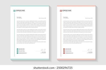 Modern Creative, Clean business style letterhead bundle of your corporate project design. Set to print. modern business letterhead in abstract design. Elegant template design in minimalist. Print A4