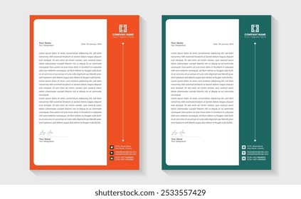 Modern Creative, Clean business style letterhead bundle of your corporate project design. Set to print. modern business letterhead in abstract design. Elegant template design in minimalist