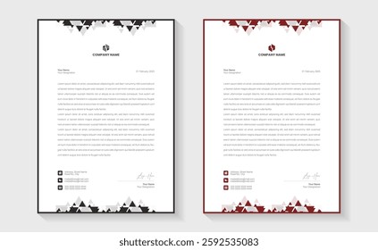 Modern Creative Clean business style letterhead bundle of your corporate design.  Business letterhead with colorful abstract design. Elegant template design in minimalist style, print ready A4 size