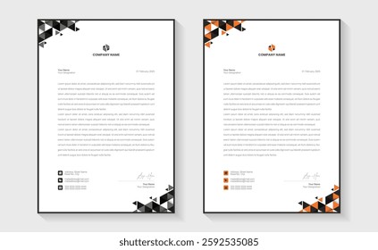 Modern Creative Clean business style letterhead bundle of your corporate design.  Business letterhead with colorful abstract design. Elegant template design in minimalist style, print ready A4 size