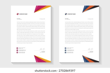 Modernes Creative Clean Briefkopfbündel im Business-Stil Ihres Corporate Project Designs. Zum Drucken festgelegt. moderner Business-Briefkopf im abstrakten Design. minimale Vorlage für Firmenbriefpapier.