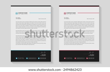 Modern Creative, Clean business style letterhead bundle of your corporate project design. Set to print. modern business letterhead in abstract design. Elegant template design in minimalist, A4 Print