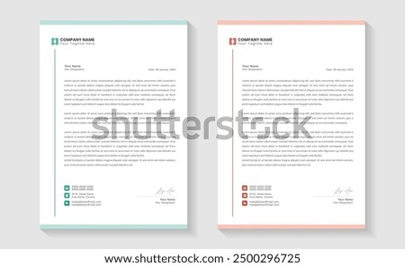 Modern Creative, Clean business style letterhead bundle of your corporate project design. Set to print. modern business letterhead in abstract design. Elegant template design in minimalist. Print A4