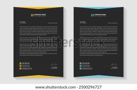 Modern Creative, Clean business style letterhead bundle of your corporate project design. Set to print. modern business letterhead in abstract design. Elegant template design in minimalist. Print A4