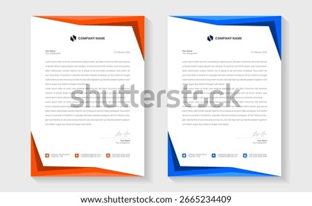 Modern Creative Clean business style letterhead bundle of your corporate project design. Modern business letterhead in abstract design. Elegant template design in minimalist. Print ready on a4