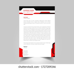 Modern Creative & Clean Corporate Business style letterhead design templates for company.Ready for  professional,vector,illustration,elegant,abstract,identity red,black,white colorful more.
