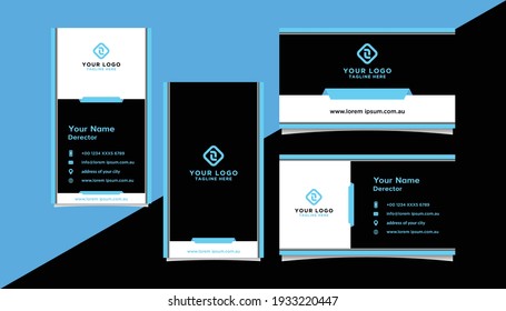 Modern, Creative and Clean Geometric Design Vector Business Card Template. Vertical and Horizontal Template Collection