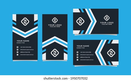 Modern, Creative and Clean Geometric Design Vector Business Card Template. Vertical and Horizontal Template Collection