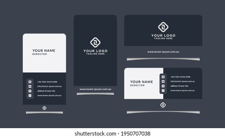 Modern, Creative and Clean Geometric Design Vector Business Card Template. Vertical and Horizontal Template Collection