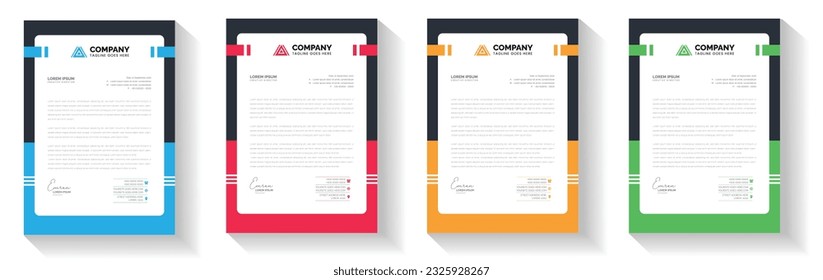 modern creative Clean letterhead flyer corporate business proposal official minimal  abstract professional informative newsletter magazine poster brochure design standard color bundle with logo.