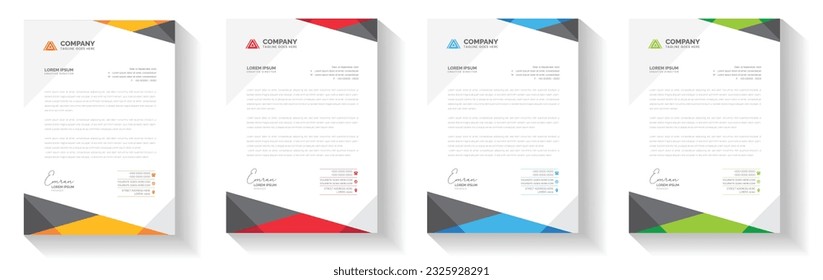 modern creative Clean letterhead flyer corporate business proposal official minimal  abstract professional informative newsletter magazine poster brochure design standard color bundle with logo.