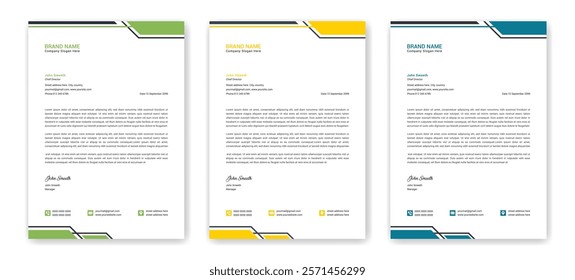 Modern creative and clean letterhead flyer corporate official minimal abstract professional informative newsletter magazine brochure design for your corporate project. Business letterhead layout print