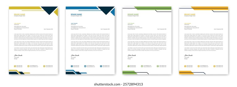 Modern creative and clean letterhead flyer corporate official minimal abstract professional informative newsletter magazine brochure design for your corporate project. Business letterhead layout print