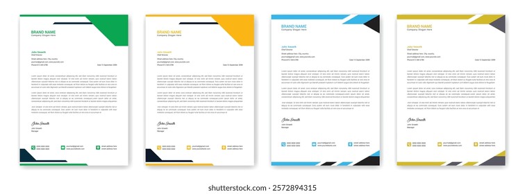 Modern creative and clean letterhead flyer corporate official minimal abstract professional informative newsletter magazine brochure design for your corporate project. Business letterhead layout print