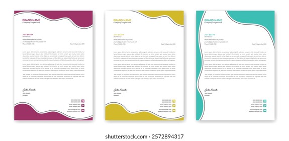 Modern creative and clean letterhead flyer corporate official minimal abstract professional informative newsletter magazine brochure design for your corporate project. Business letterhead layout print