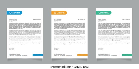 Diseño moderno de plantillas de membrete creativas y limpias para la identidad empresarial de su empresa