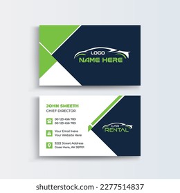 Modern Creative and Clean template, Car Rental Business Card layout design, Company Business Card Design, Visiting Card, Personal Card Design,