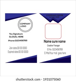 Modern Creative and Clean Two Sided ID Card Template. Flat Style Vector Illustration. Vertical Visiting or ID Card Template. Stationery Design