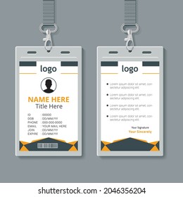 Plantilla moderna de tarjeta de identificación de dos caras, creativa y limpia. Formato de vector