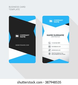 Modern Creative and Clean Two Sided Business Card Template. Flat Style Vector Illustration. Vertical Visiting or Business Card Template. Stationery Design