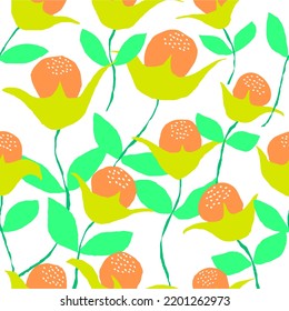 Modern Creative Collage Contemporary Floral Seamless Pattern. Fashionable Template For Design.