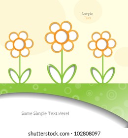 Modern creative colorful abstract editable 3d vector art background with flowers