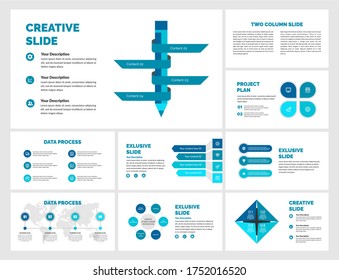 Modern, Creative and Colorfull Infographic elements Bundle Set Vector Design template. 