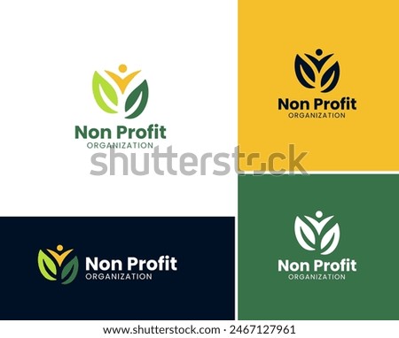 Modern creative community logo. nonprofit organization logo collection. people care logo template