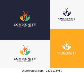 Modern creative community logo template. nonprofit organization logo template