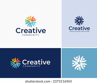 Modern creative community logo template. nonprofit organization logo template