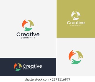 Modern creative community logo template. nonprofit organization logo template
