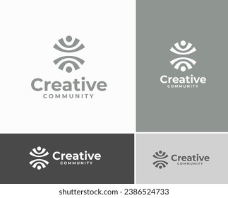 Modern creative community logo. community logo template. nonprofit organization logo template