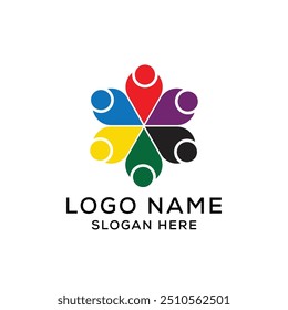 Plantilla creativa moderna del logotipo de la comunidad. Plantilla del logotipo de la organización sin fines de lucro