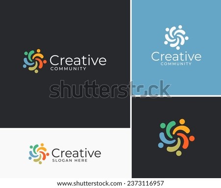 Modern creative community logo template. nonprofit organization logo template