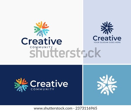 Modern creative community logo template. nonprofit organization logo template