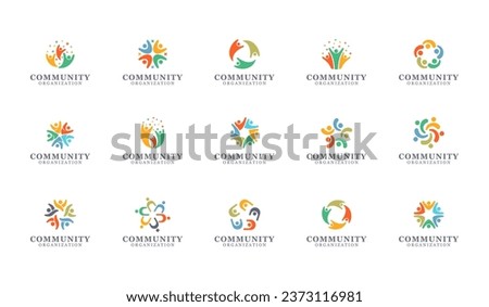 Modern creative community logo template. nonprofit organization logo template