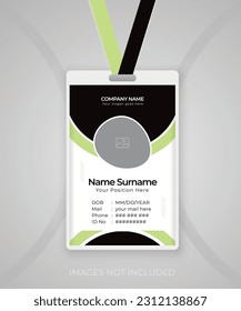 Modern and creative company employee id card, office staff identity card template design
