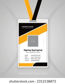 Modern and creative company employee id card, office staff identity card template design