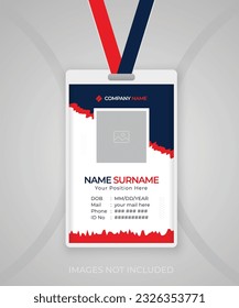 Modern and creative company employee id card, office staff identity card template design